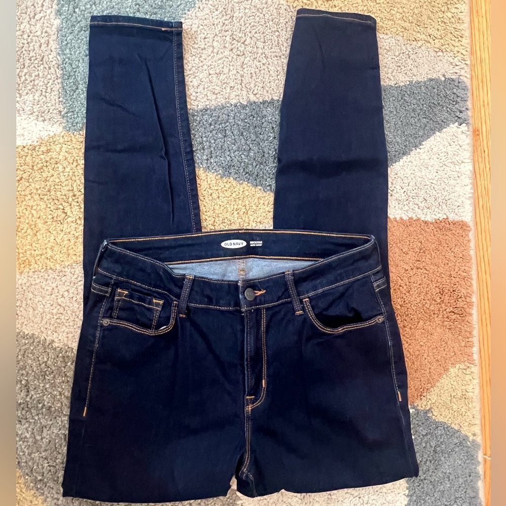 Old Navy Rockstar Super Skinny Jeans Dark Wash Sz 8